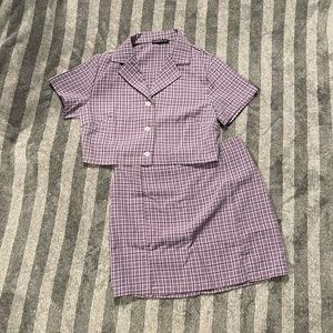 Purple plaid set